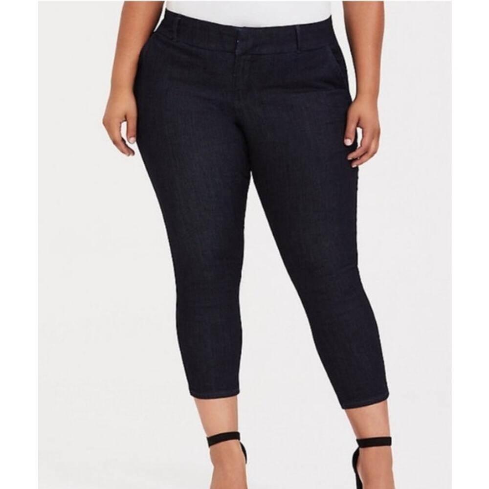 Torrid Trouser Ankle Skinny Jeans Dark Wash Size 24 R Stretch EUC